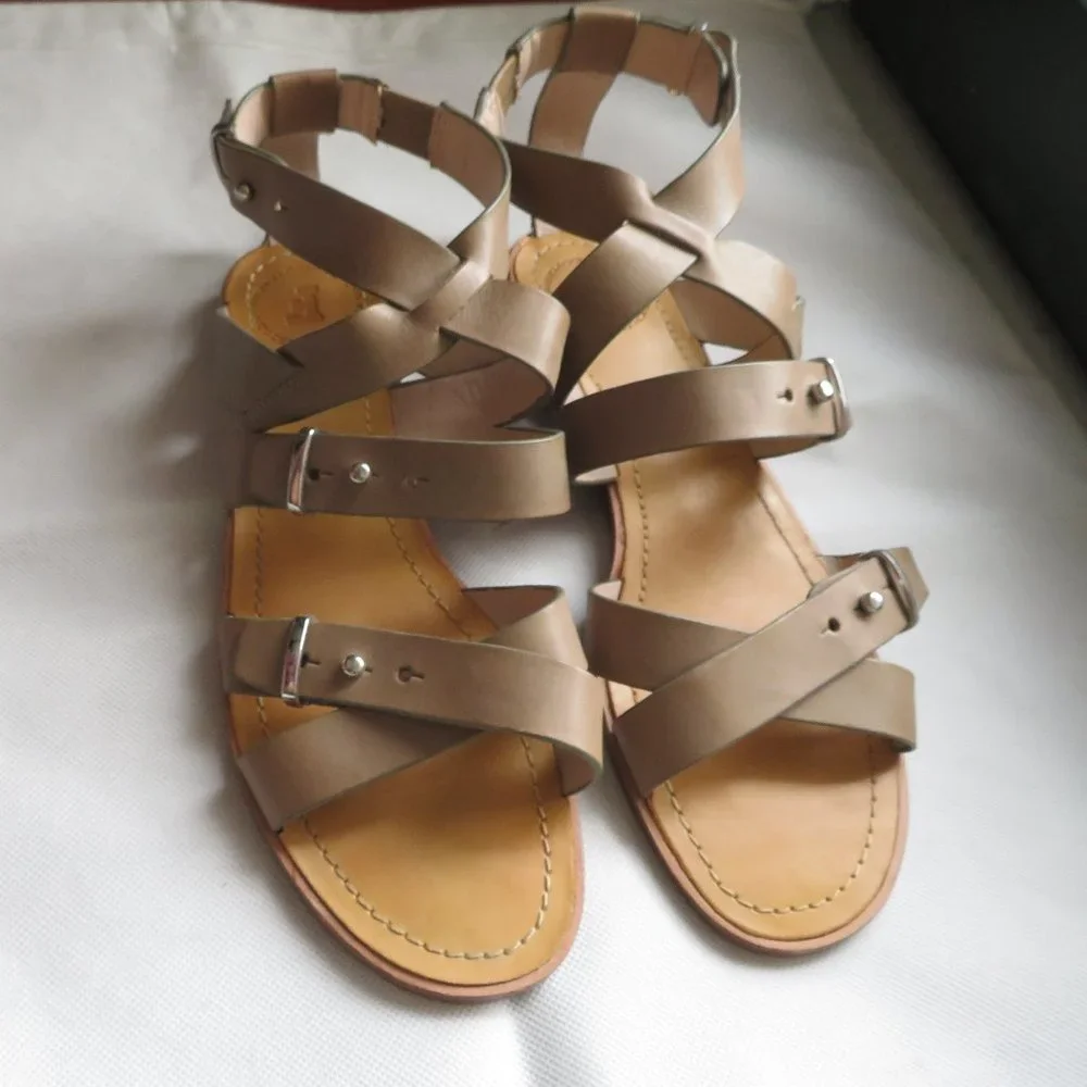 French Connection Harmoney Leather Strappy Gladiator Sandals 38
